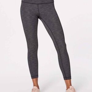 Lululemon Wunder Under Gray Heather Crop Leggings